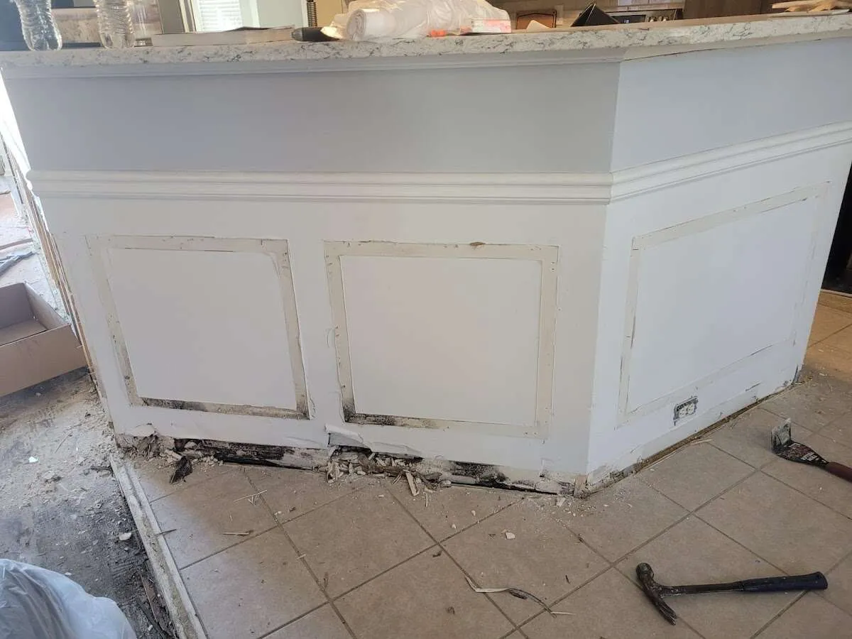 Water damage and mold on kitchen during Mold Inspection & Testing in Naples Manor
